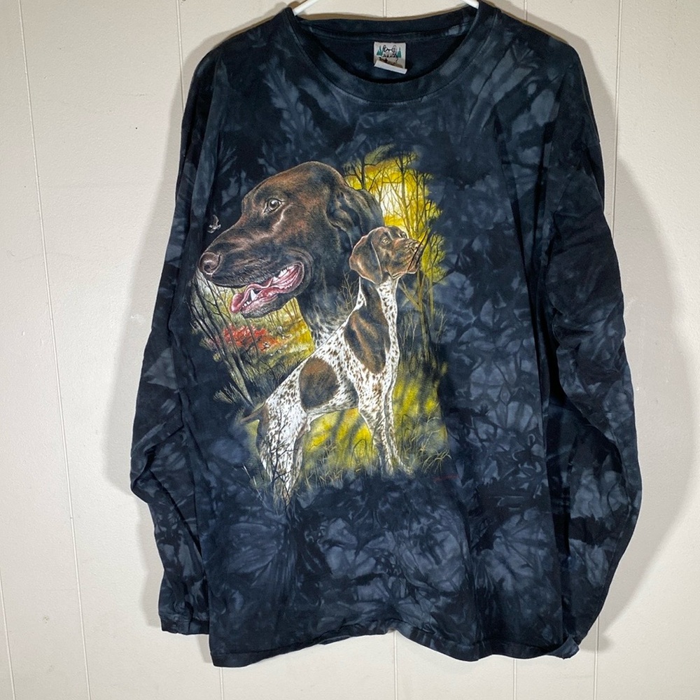 Back to earth Dog Tie-Dye Long Sleeve Shirt hunting‎ nature outdoor XL unisex